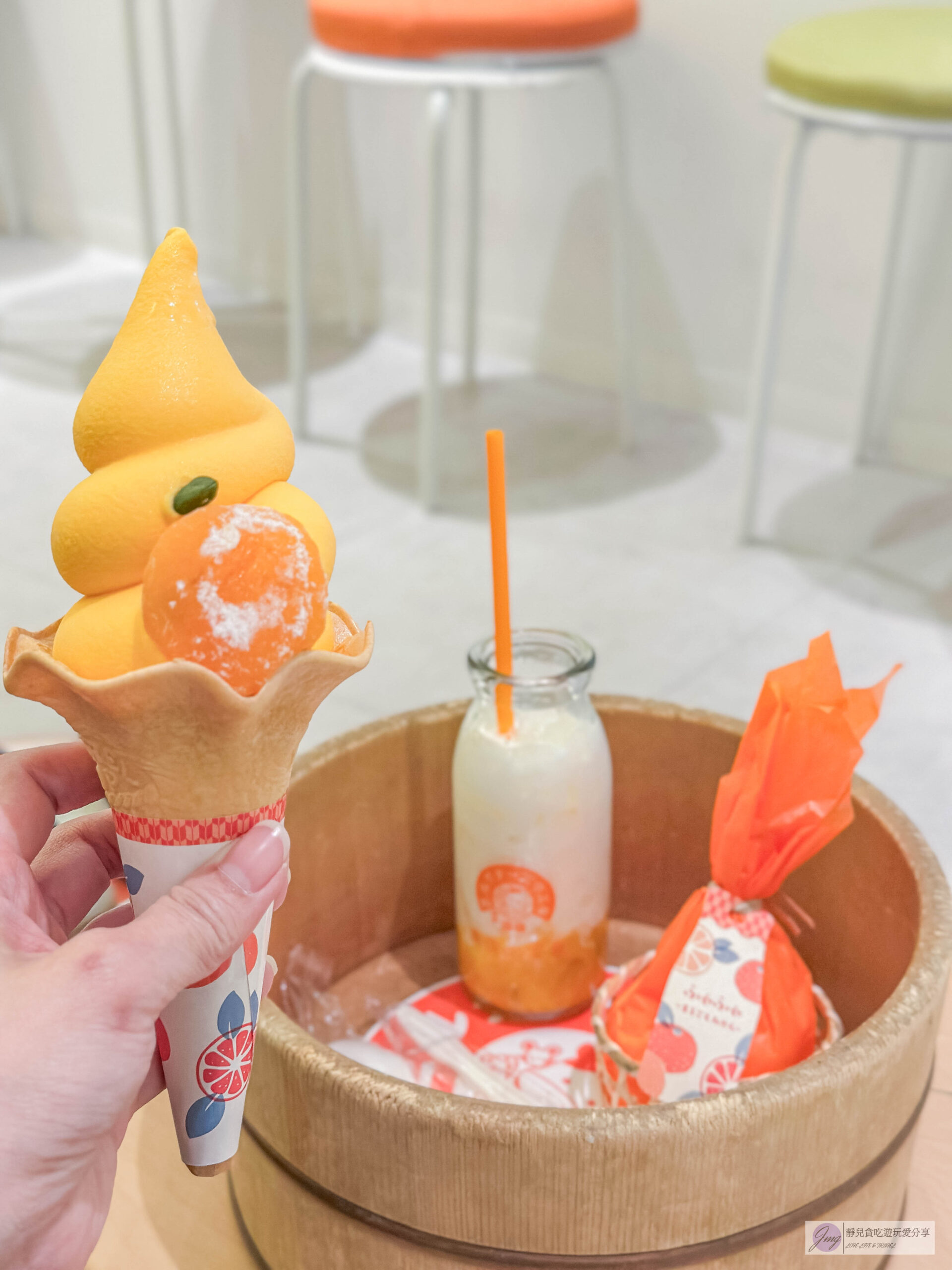 Dogo Milk Cheese Cake-橘子甜點專賣！酸甜濃郁的橘子聖代、整顆柑橘的起司蛋糕/道後商店街 @靜兒貪吃遊玩愛分享
